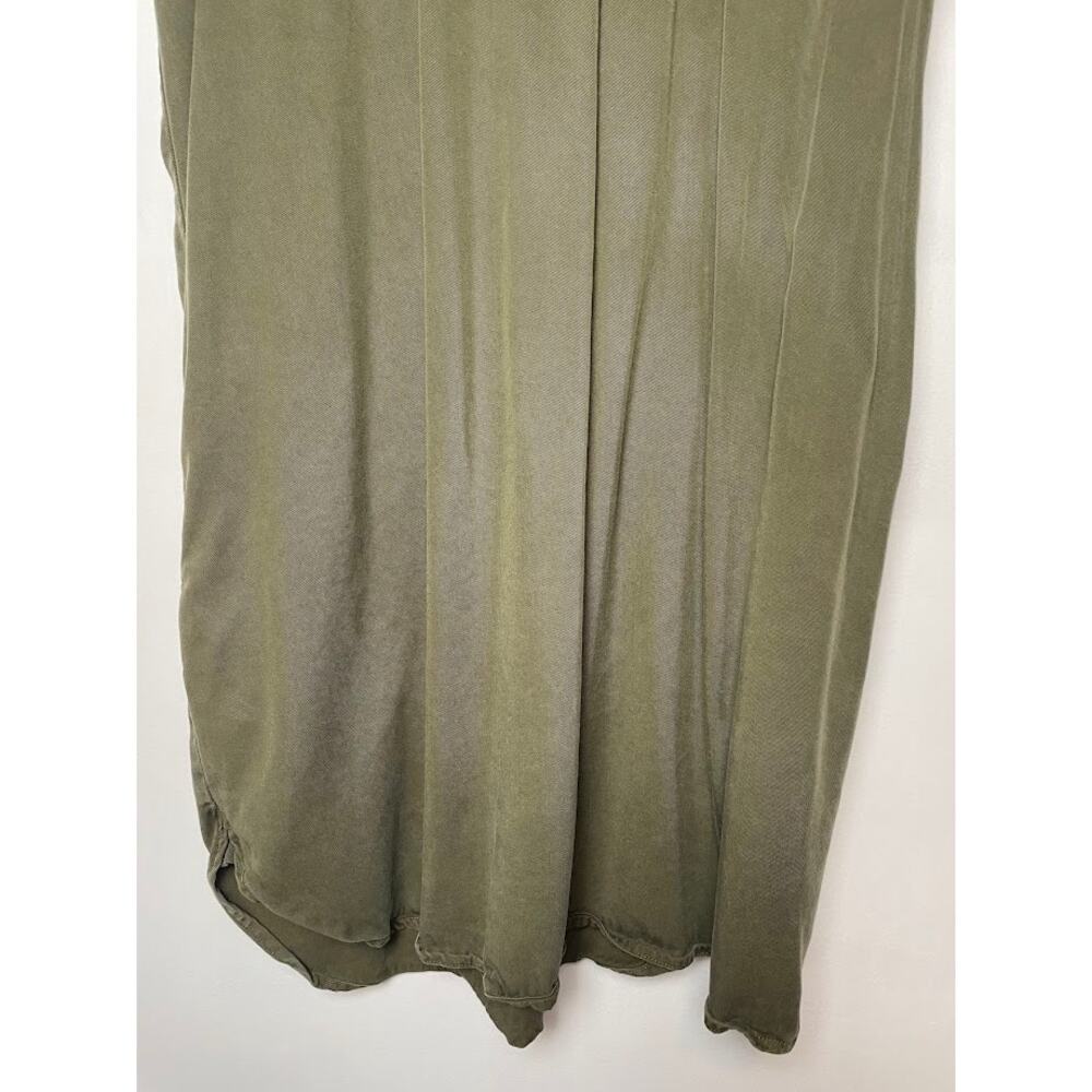 Gap Shirt Dress Popover Collared Short Sleeve Casual Knee Length Olive Womens S - Picture 4 of 13